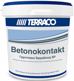 Грунтовка Адгезионная Terraco Terrabond SP 5кг Белая, Наполненная Мелкой Фракцией Песка для Штукатурок / Террако Террабонд СП.
