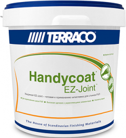 Шпатлевка Полимерная Terraco Handycoat Ez-Joint 25кг для Заделки Швов Между Листами Гипсокартона, Заполнения Трещин в Штукатурке, для Внутренних Работ.