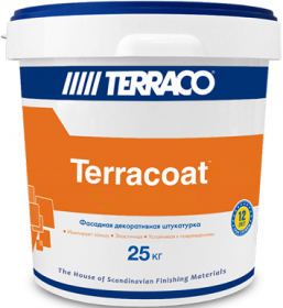 Декоративная Штукатурка Шагрень Terraco Terracoat Fine 25кг RAL7016 Антрацит, Мелкозернистая для Внутренних Работ / Террако Терракоат Интериор Файн.