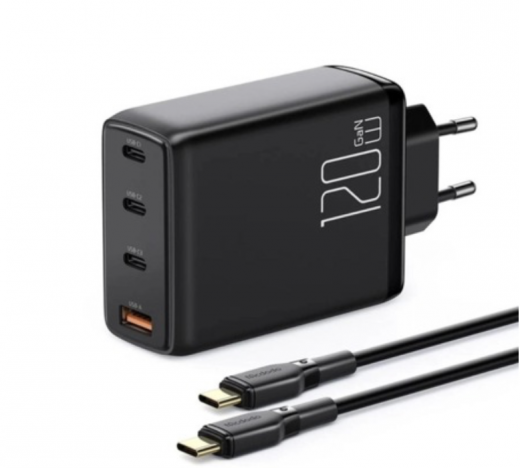 Многопортовое сетевое зарядное устройство Mcdodo мощностью 120 Вт (3 USB-C, USB-A) (GaN) и кабель USB-C (2 м) (CH-0771)