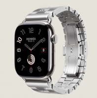 Часы Apple Watch Hermès Series 10 GPS + Cellular 46mm Silver Titanium Case with Stainless Steel Satiné Grand H (Размер L)