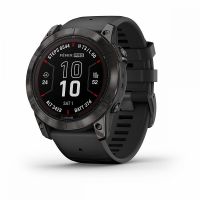 Умные часы Garmin Fenix 7X Pro Sapphire Solar Edition Титановый угольно-серый корпус с DLC-покрытием и черным ремешком