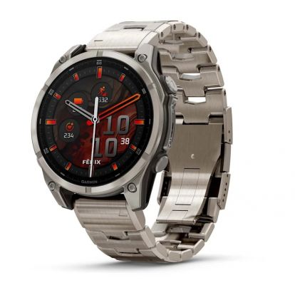 Умные часы Garmin Fenix 8, 47 мм, AMOLED, Sapphire bare Titanium, graphite with titanium band plus graphite silicone band