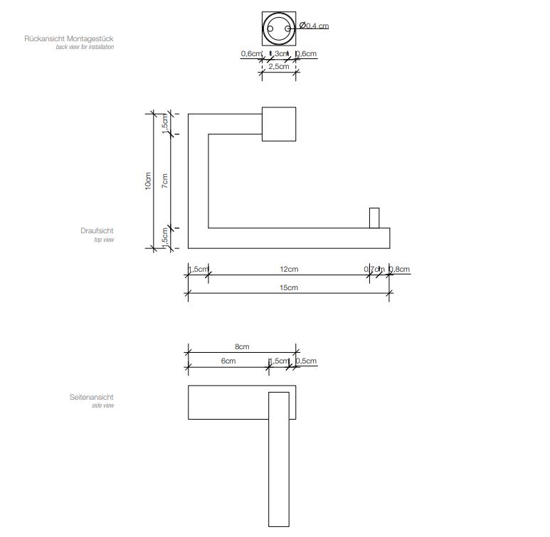 Держатель туалетной бумаги Decor Walther CO TPH 05615 схема 2