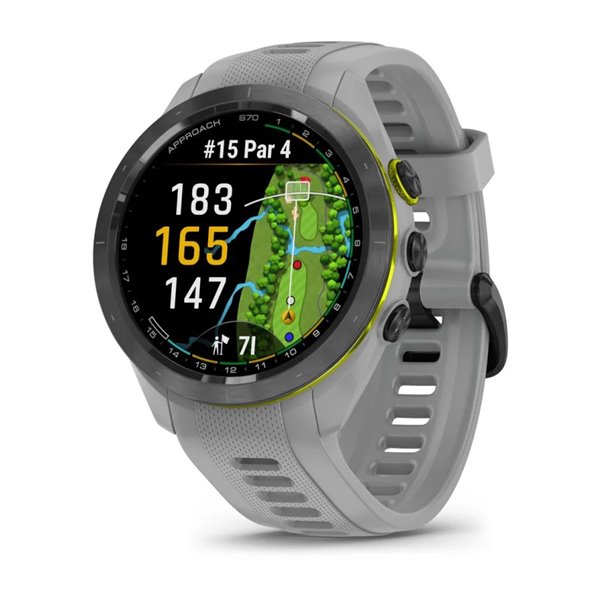 Умные часы Garmin Approach S70 (42 мм) с черным керамическим безелем и серым ремешком