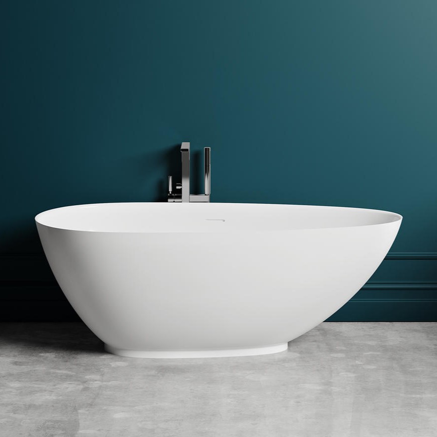 Белая ванна из искусственного камня Salini Paola 160x77