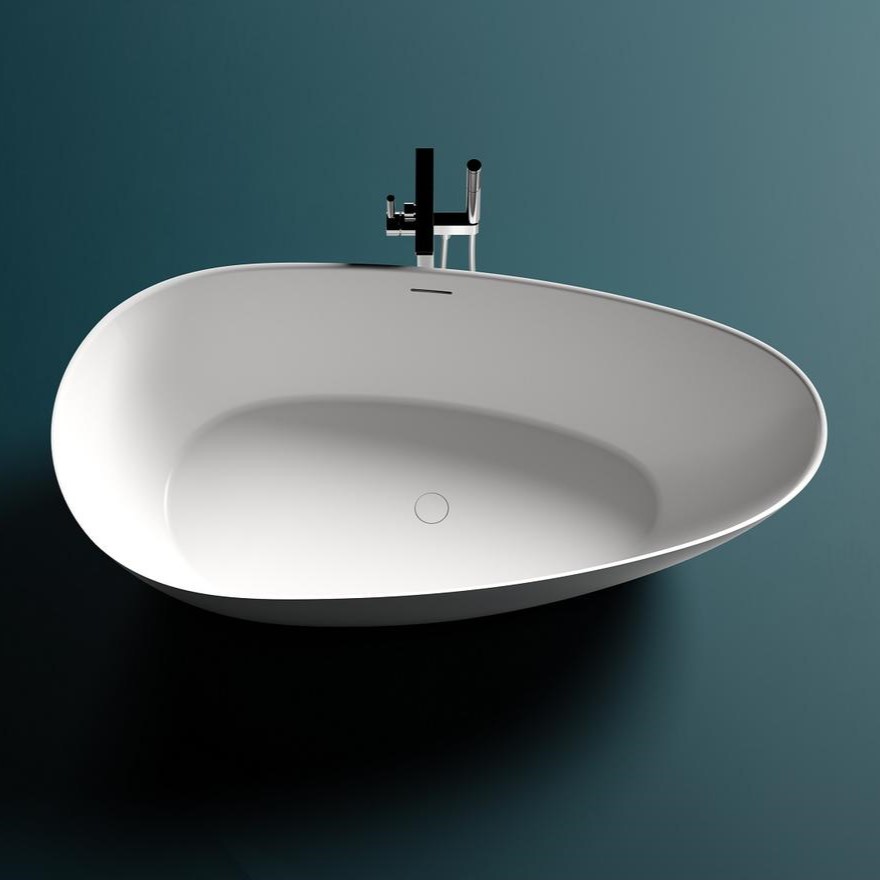 Белая ванна из искусственного камня Salini Paola Bassa 172x82 S-sense