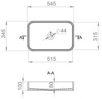 Прямоугольная раковина Salini Callista104 55х35 см схема 2