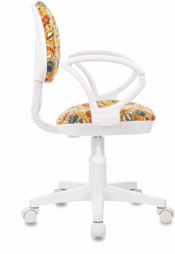 Кресло детское Бюрократ KD-3/WH/ARM (оранжевый бэнг крестов. пластик пластик белый)