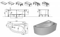 Гидромассажная акриловая ванна Kolpa San Calando L 150x85 схема 2