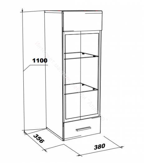 Шкаф-витрина навесной Gloss