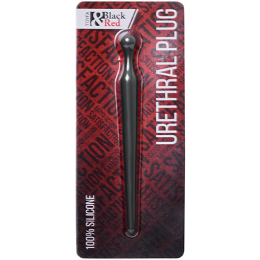 Уретральный плаг из силикона Toyfa Black & Red Urethral Plug