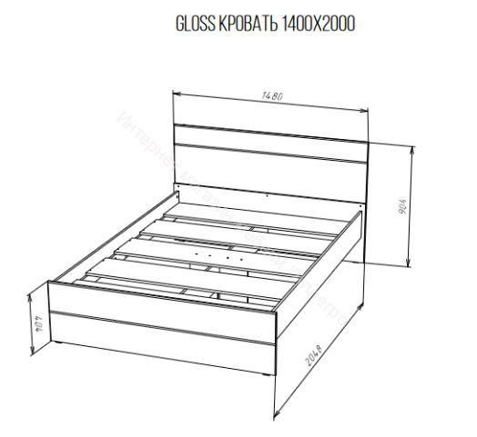 Модульная спальня К-1 Gloss