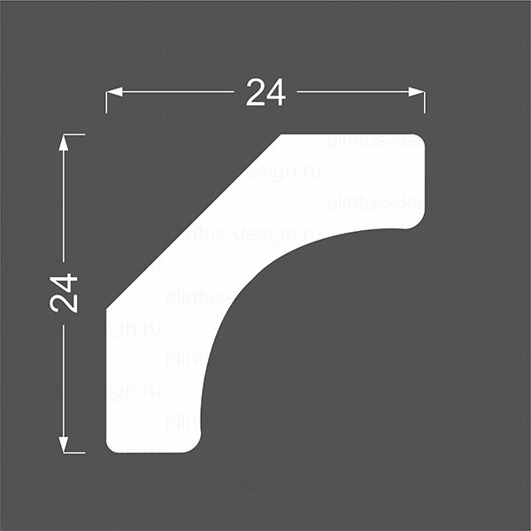 К 2.33.12 Ликорн 24х24 мм потолочный МДФ плинтус под покраску