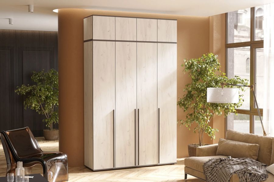 Шкаф 4-х створчатый с антресолью Норд