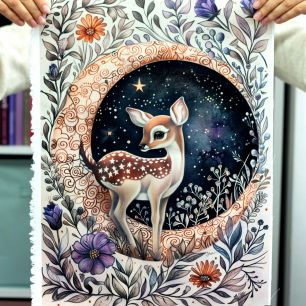 Саржа - Ткань купон "Сказки севера"-   36*50 см. limit
