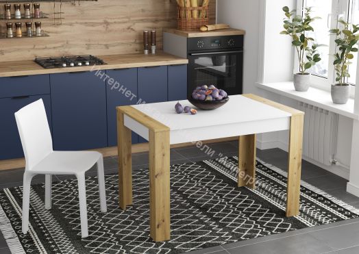 Стол обеденный Vega Артизан/Белый