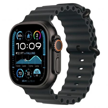 Apple Watch Ultra 2 GPS + Cellular, 49mm Black Titanium Case with Black Ocean Band