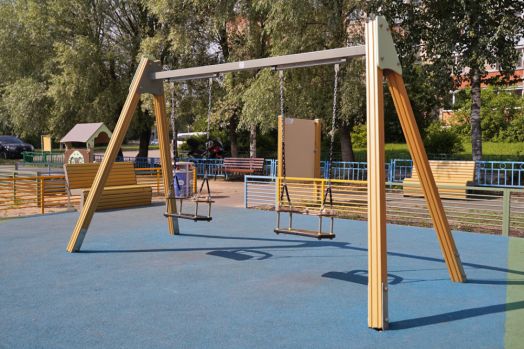 Качели на цепочках двойные (брус)