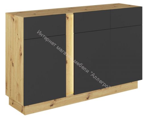 Комод КД-2 MODO Артизан/Чёрный