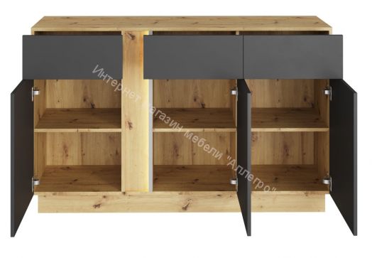 Комод КД-2 MODO Артизан/Чёрный