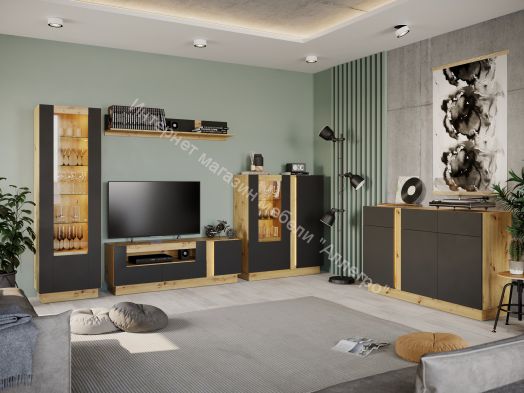 Комод КД-2 MODO Артизан/Чёрный