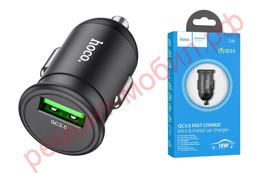 Автомобильное зарядное устройство Hoco Z43 Mighty USB ( QC3.0 )