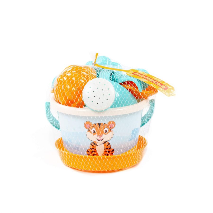 "Миффи-4" набор №1: ведро среднее с наклейкой, ситечко, совок №2, грабельки №2