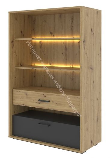 Стеллаж СТ-1 KUBO Артизан/Чёрный/Серый