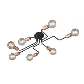 Люстра Vitaluce V4560-1/7PL, 7хE27 Макс. 60Вт Черный, Матовый / Виталюче.