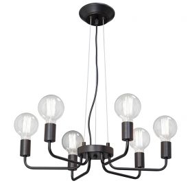 Люстра Vitaluce V4254-1/6, 6хE27 Макс. 60Вт Черный, Матовый / Виталюче.