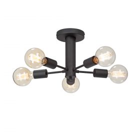Люстра Vitaluce V3953-1/5PL, 5xE27 Макс. 40Вт Черный, Матовый / Виталюче.