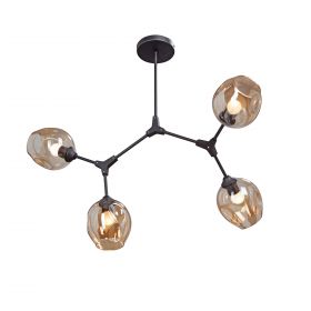 Люстра Vitaluce V4598-1/4PL, 4хЕ27 Макс. 40Вт Черный, Матовый / Виталюче.