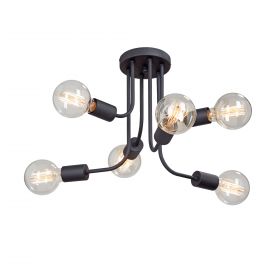 Люстра Vitaluce V4960-1/6PL, 6xE27 Макс. 40Вт Черный, Матовый / Виталюче.