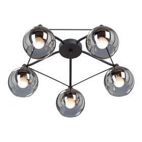 Люстра Vitaluce V4703-1/5PL, 5xE27 Макс. 40Вт Черный, Матовый / Виталюче.