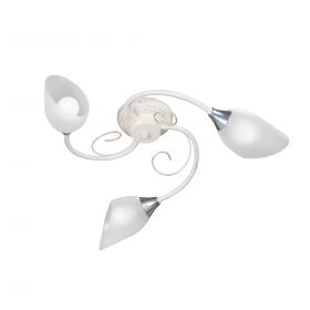 Люстра Vitaluce V3667-0/3PL, 3хЕ14 Макс. 40Вт, Плафон ПП Бело- Бежевый, С Золотом / Виталюче.
