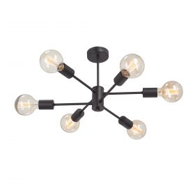 Люстра Vitaluce V3994-1/6PL, 6xE27 Макс. 40Вт Черный, Матовый / Виталюче.