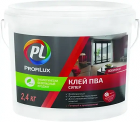 Клей ПВА ProfiLux Супер 2.4кг, Белый / Профилюкс ПВА Супер.