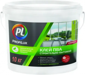 Клей ПВА ProfiLux Строительно-Бытовой 10кг, Белый / Профилюкс ПВА.