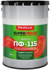 Эмаль ПФ-115 ProfiLux Superprice 20кг Универсальная, Белая / Профилюкс Суперпрайс.