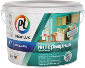 Краска Интерьерная ВД ProfiLux PL- 13L 3кг Супербелая, Моющаяся, Латексная / Профилюкс PL13.
