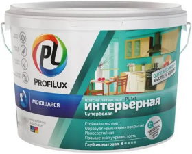 Краска Интерьерная ВД ProfiLux PL- 13L 40кг Супербелая, Моющаяся, Латексная / Профилюкс PL13.