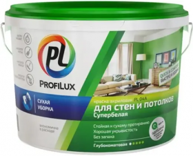 Краска для Стен и Потолков ВД ProfiLux PL- 04А 14кг Супербелая, Акриловая.