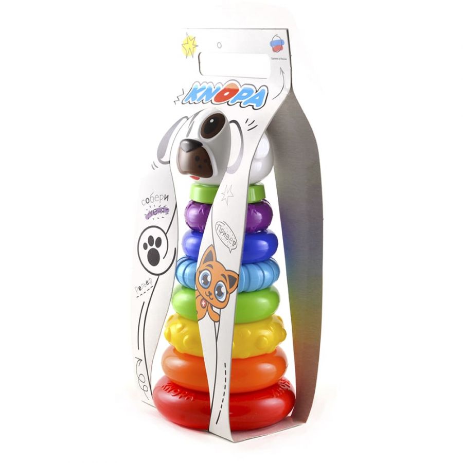 Пирамида "Собачка" 27 см 7 колец КНОПА