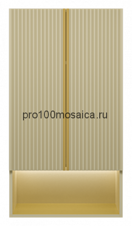 Шкаф Brevita Vega 60 над стиральной машиной подвесной с подсветкой (кремовый)