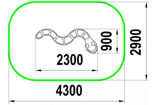 Скамейка для детской площадки "Змейка"
