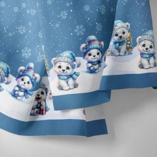 Хлопок - Бордюр мишки на синем 25*75 limit