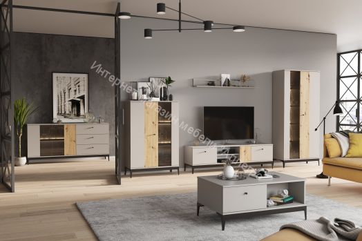 Комод КД-1 NORDIC Холодный серый/Дуб Артизан