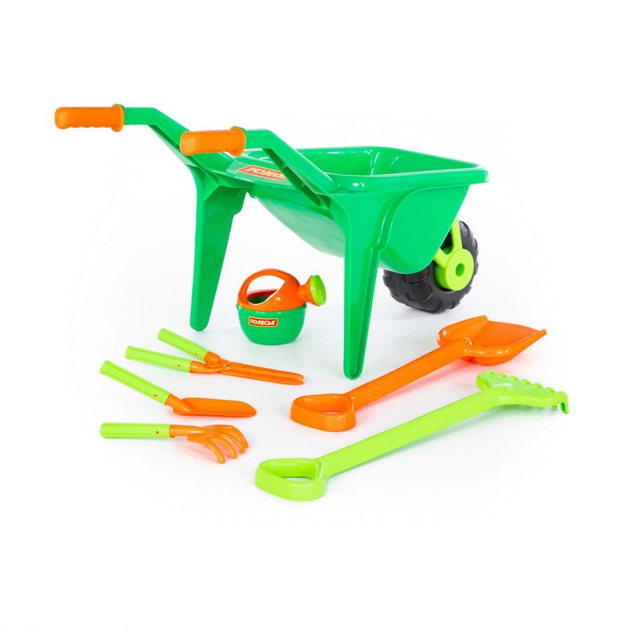 Набор №456: тачка "Садовод" №2, лопата большая, грабли большие, совок №29, грабельки №25, секатор, лейка малая №4