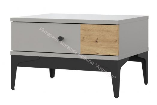 Тумба прикроватная NORDIC Холодный серый/Дуб Артизан